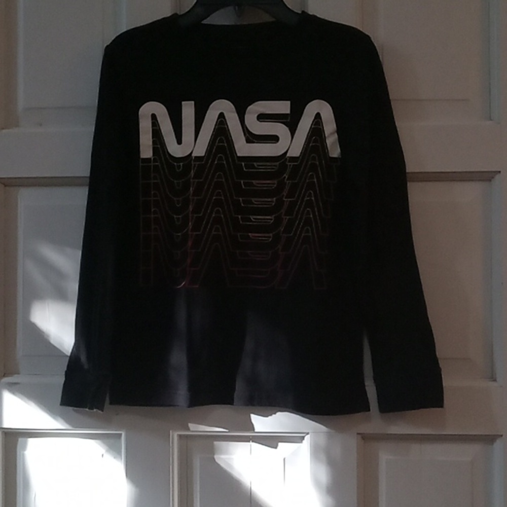 NASA Boy's Long Sleeve Blck Shirt